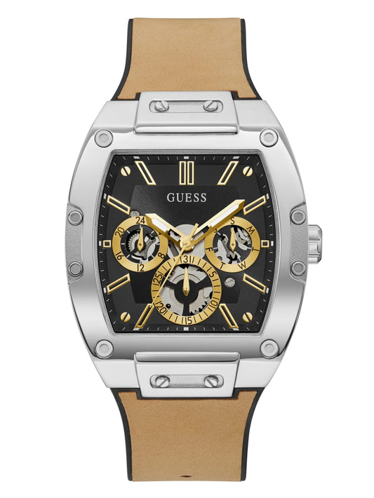 Silver-Tone and Black Multifunction Watch - Guess