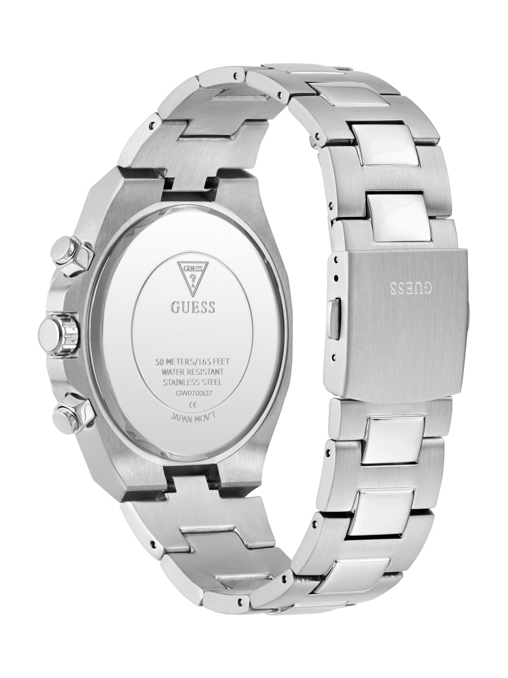 Silver-Tone and Maroon Multifunction Watch - Guess