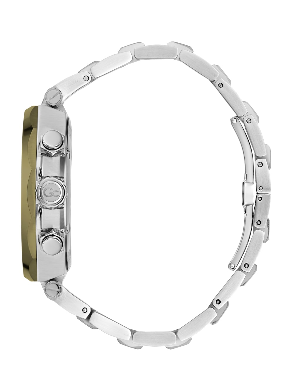 Gc Silver and Green-Tone Metal Chronograph Watch - Guess