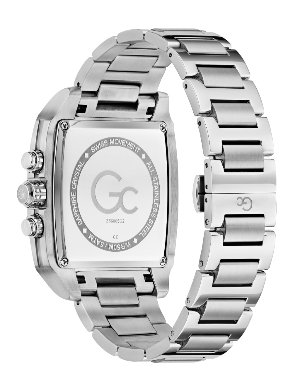 Silver-Tone Square Multifunction Watch - Guess