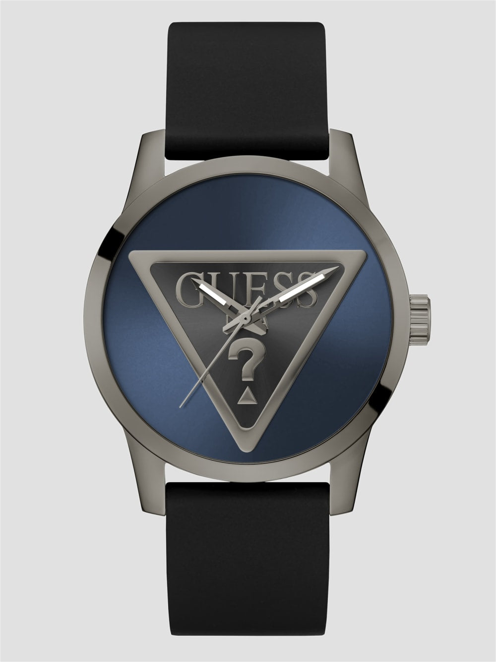 Gunmetal-Tone and Blue Analog Watch - Guess