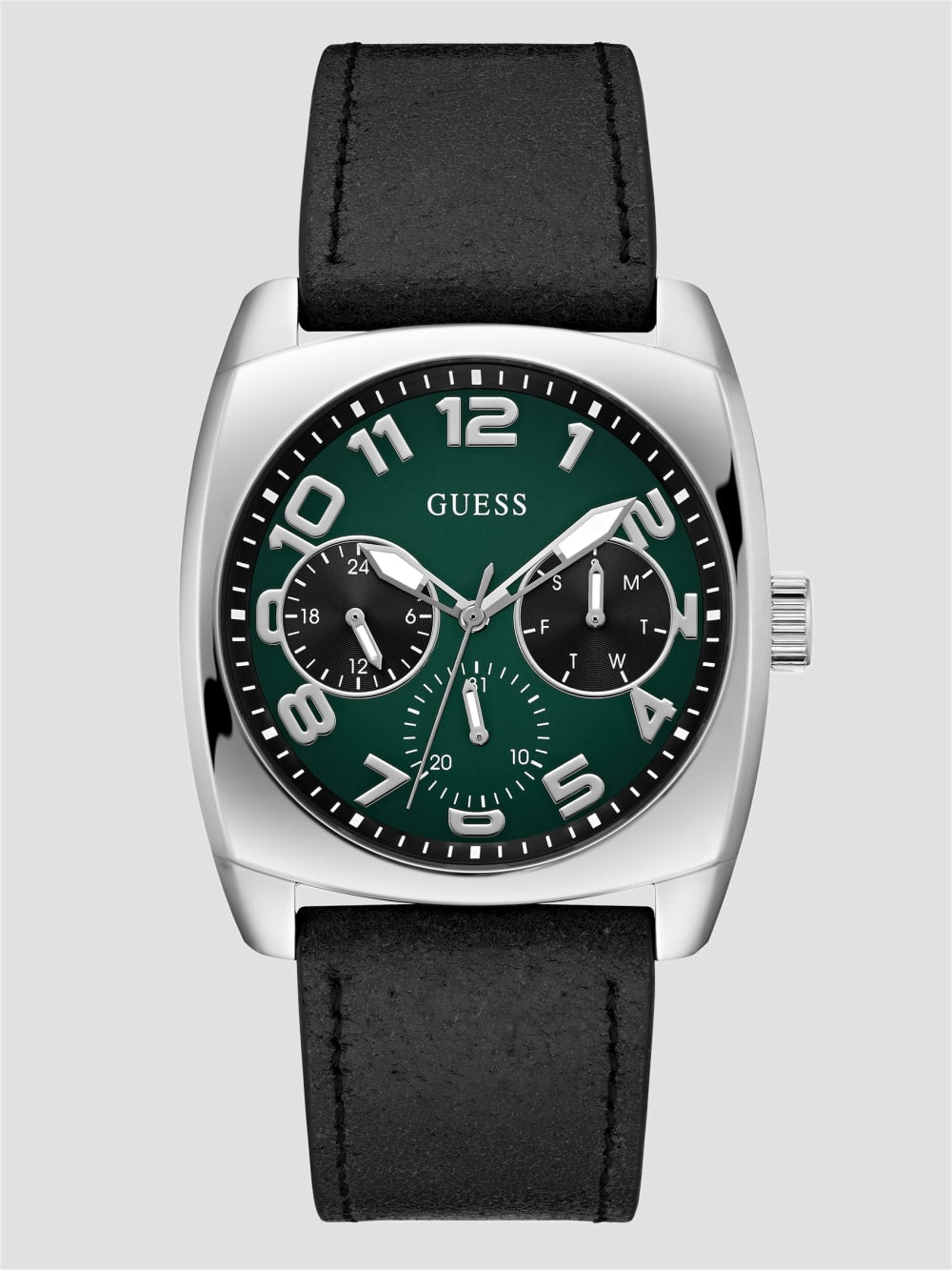 Silver-Tone and Green Multifunction Watch - Guess