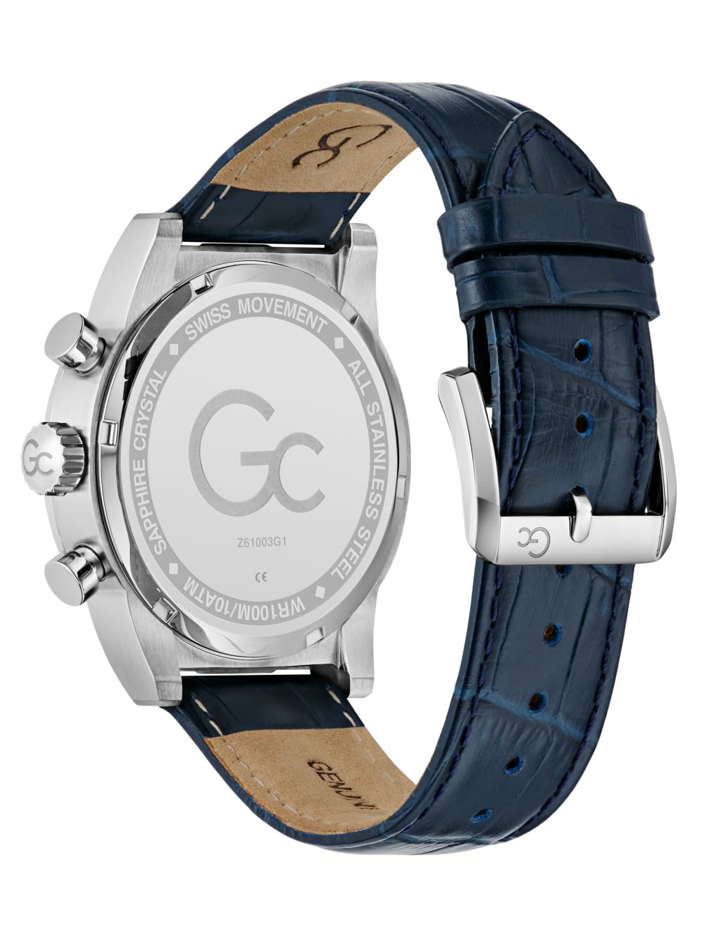 Silver-Tone Multifunction Leather Watch - Guess