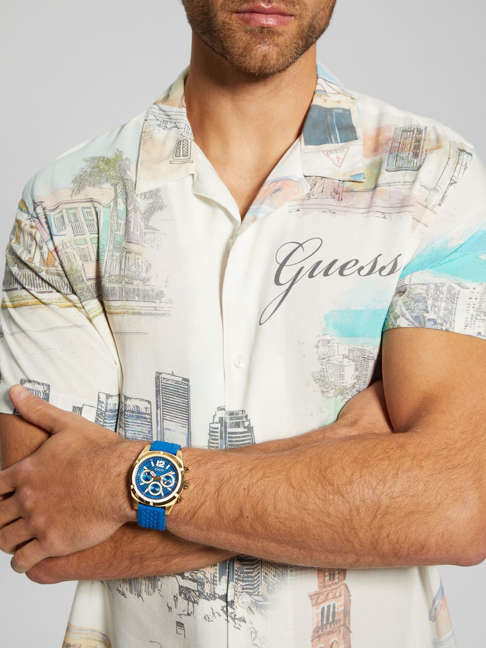 Gold-Tone Chronograph Watch - Guess