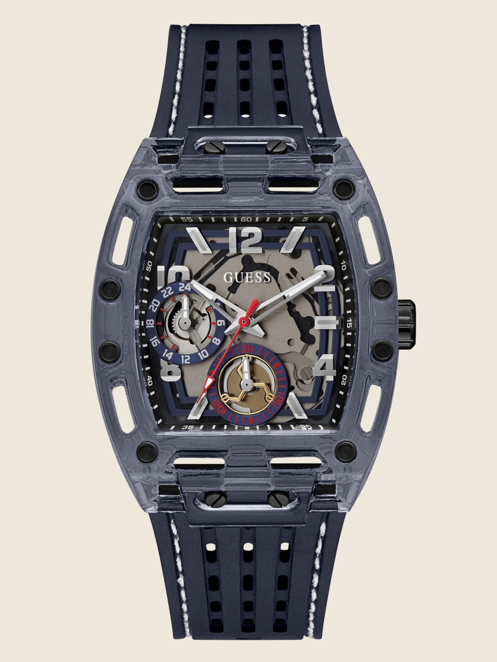 Navy Exposed Dial Multifunction Watch - Guess