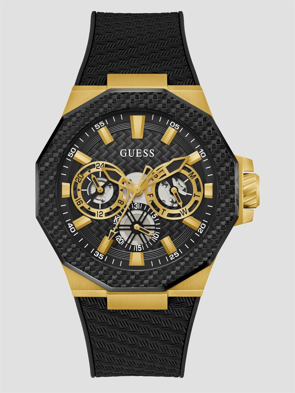 Black and Gold-Tone Multifunction Watch - Guess