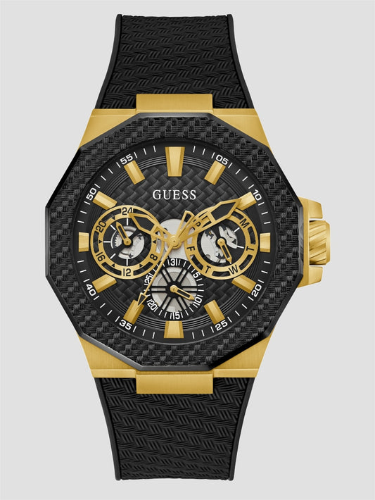 Black and Gold-Tone Multifunction Watch - Guess