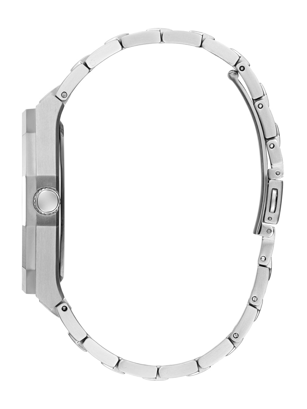 Silver-Tone and Blue Octagonal Analog Watch - Guess