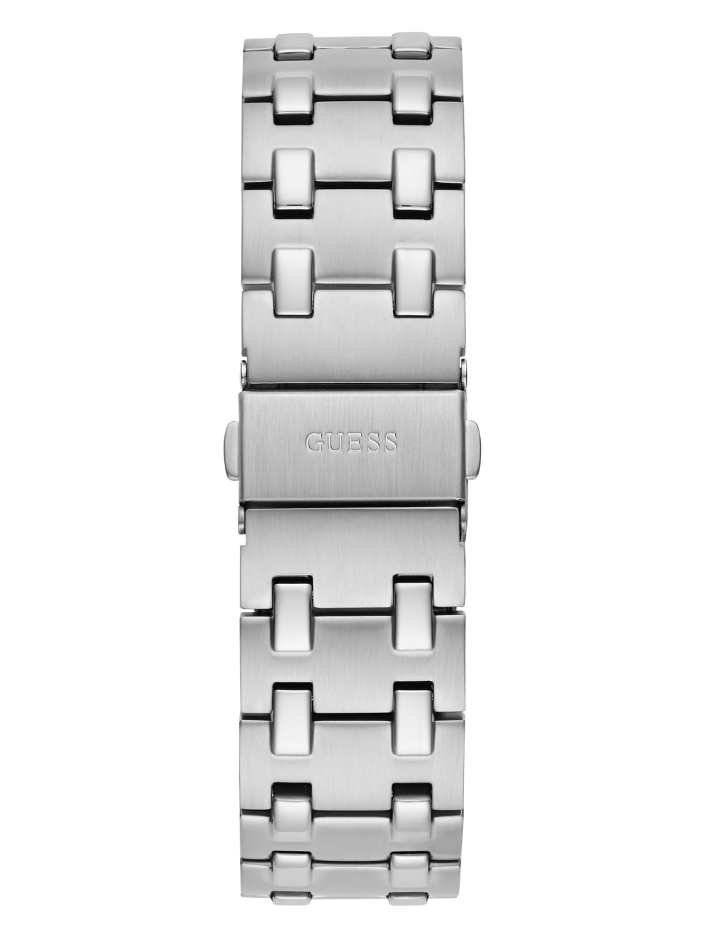 Silver-Tone and Blue Octagonal Analog Watch - Guess