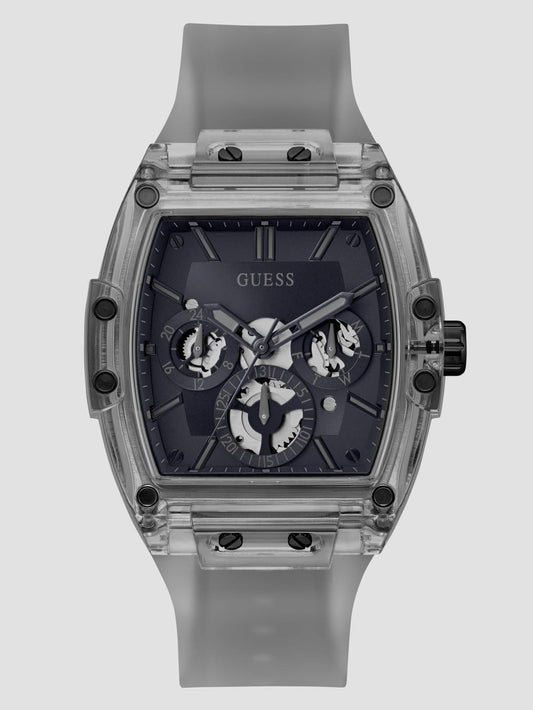 Gray Plastic and Silicone Multifunction Watch - Guess