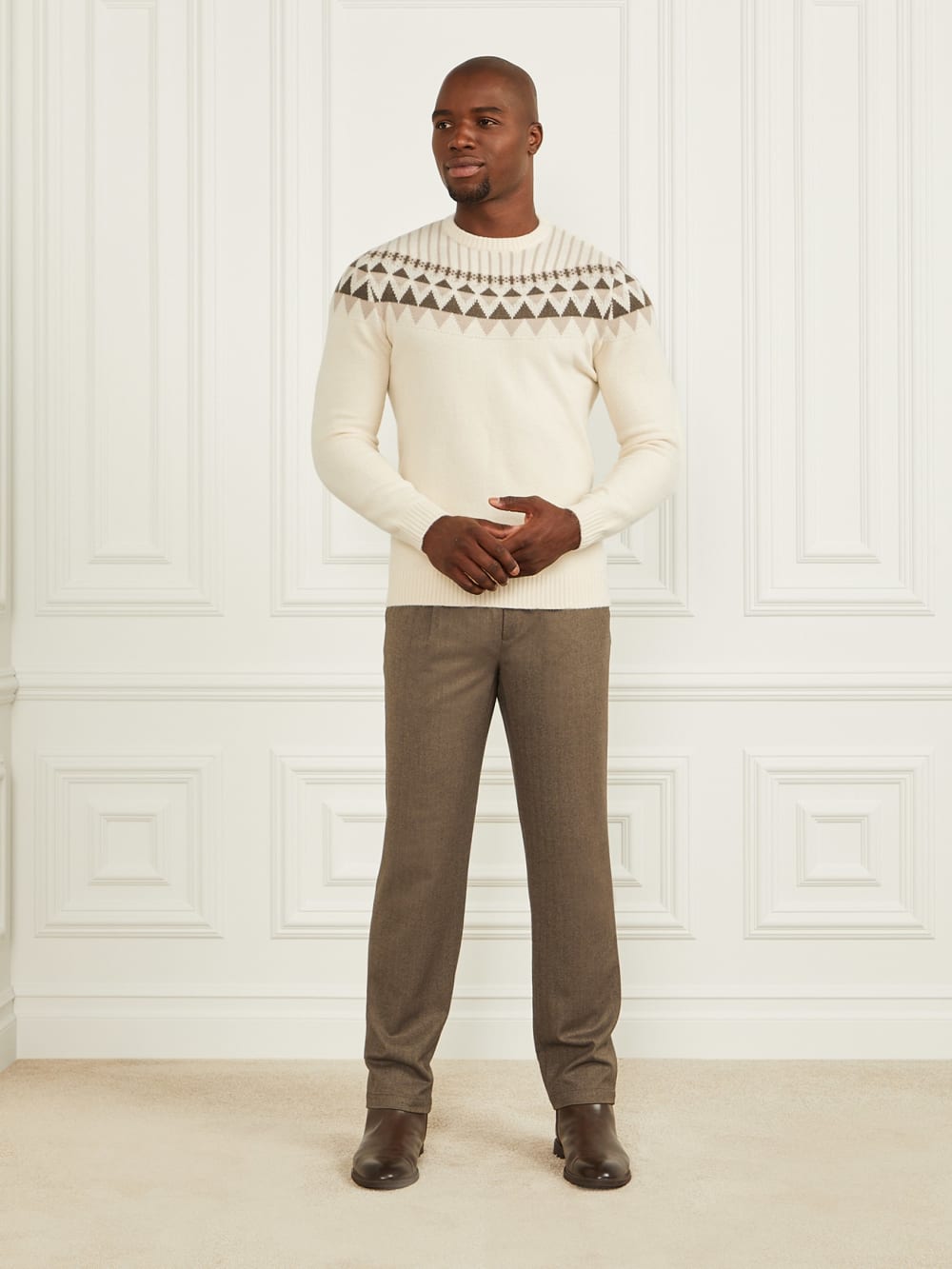 Crewneck Jacquard Sweater - Guess
