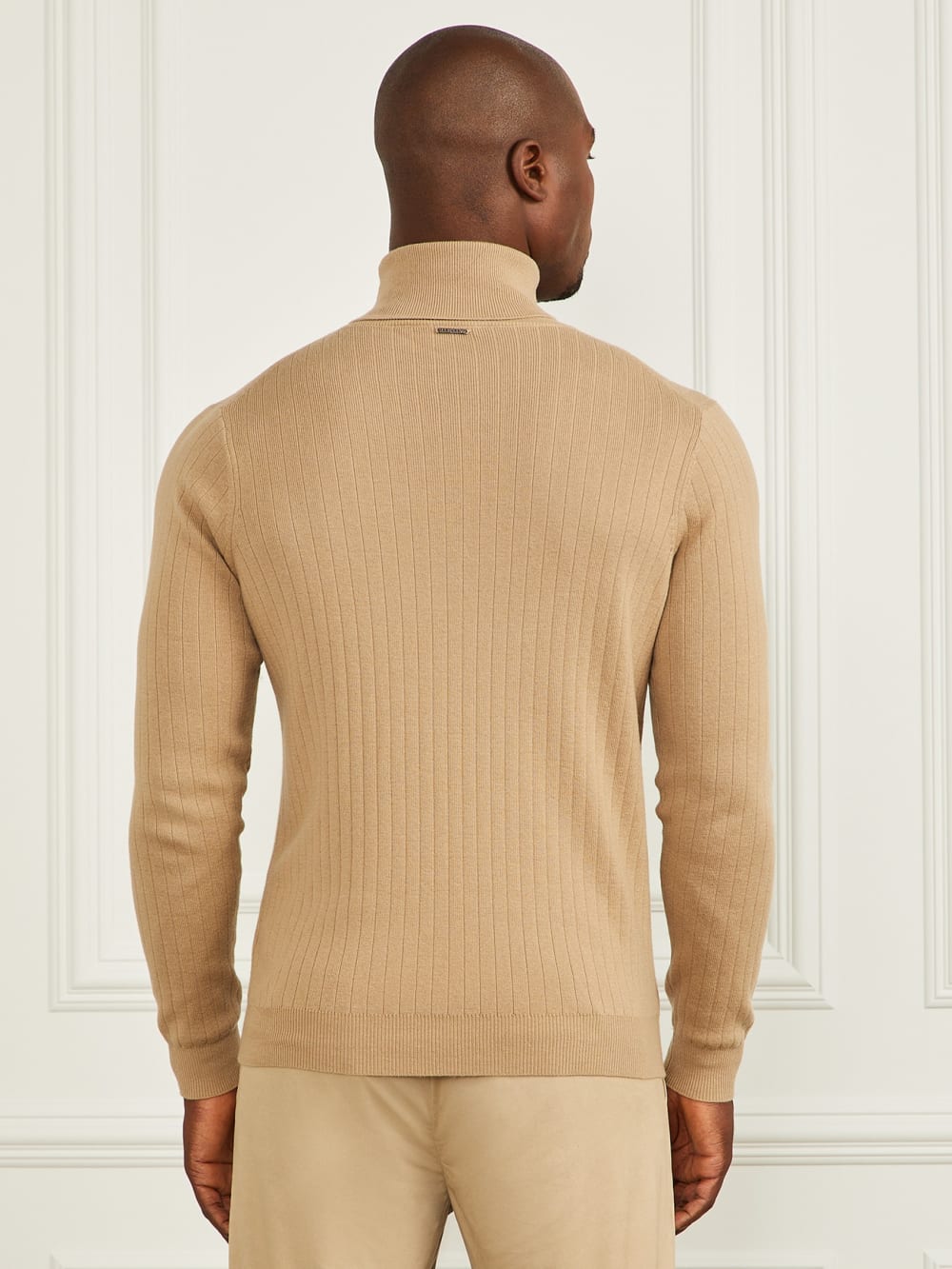 Turtleneck Wool-Blend Ribbed Sweater - Guess