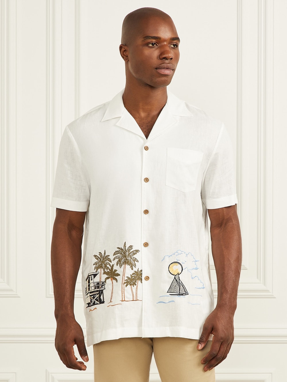 Eco Billy Embroidered Bowling Shirt - Guess