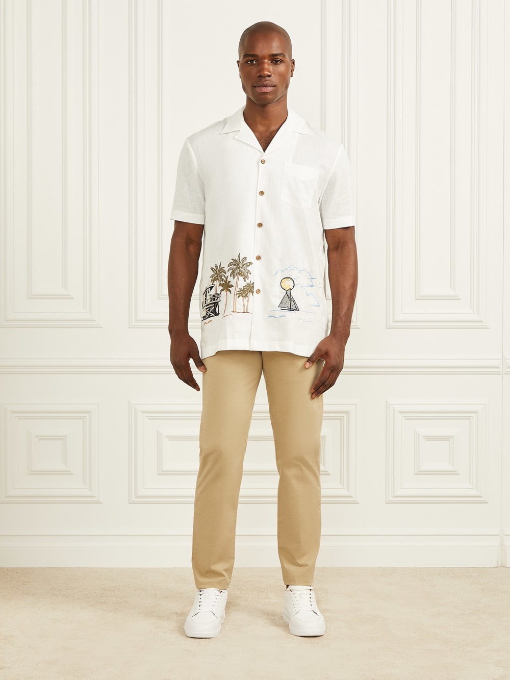 Eco Billy Embroidered Bowling Shirt - Guess