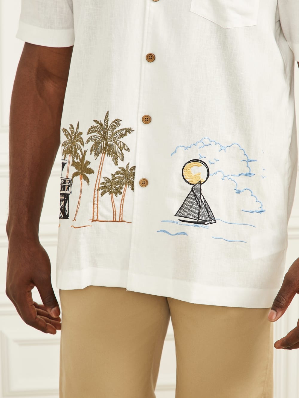 Eco Billy Embroidered Bowling Shirt - Guess