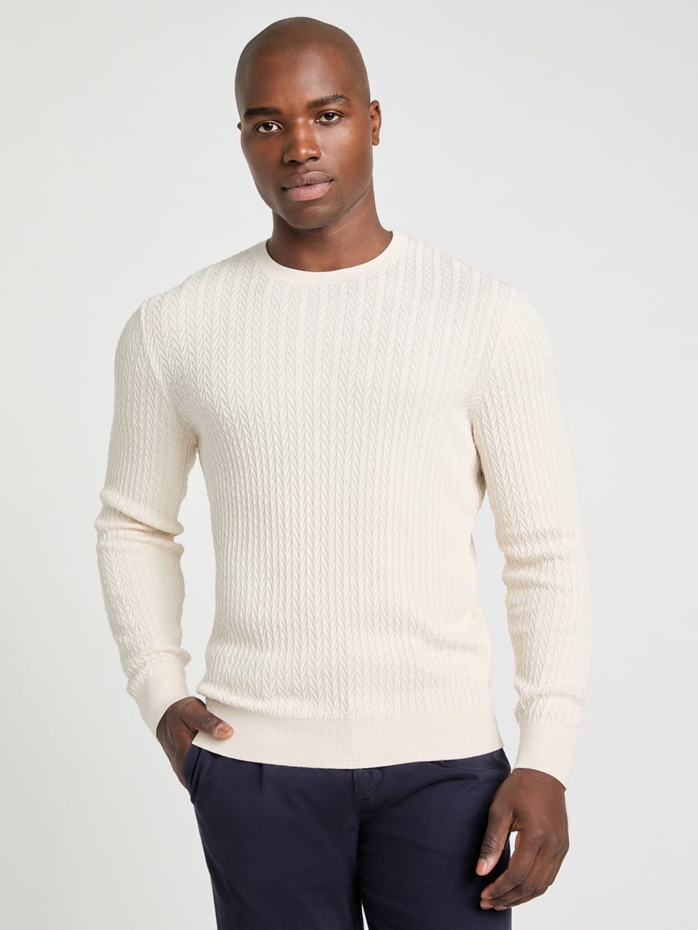 Silk-Blend Chevron Sweater - Guess