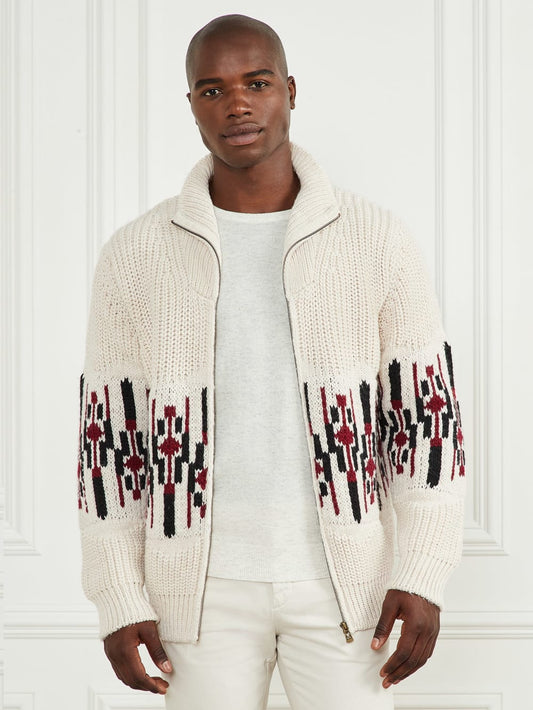 Jacquard High Neck Cardigan - Guess