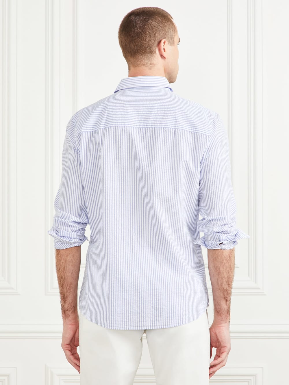 Seersucker Italian Notched Cuff Shirt - Guess