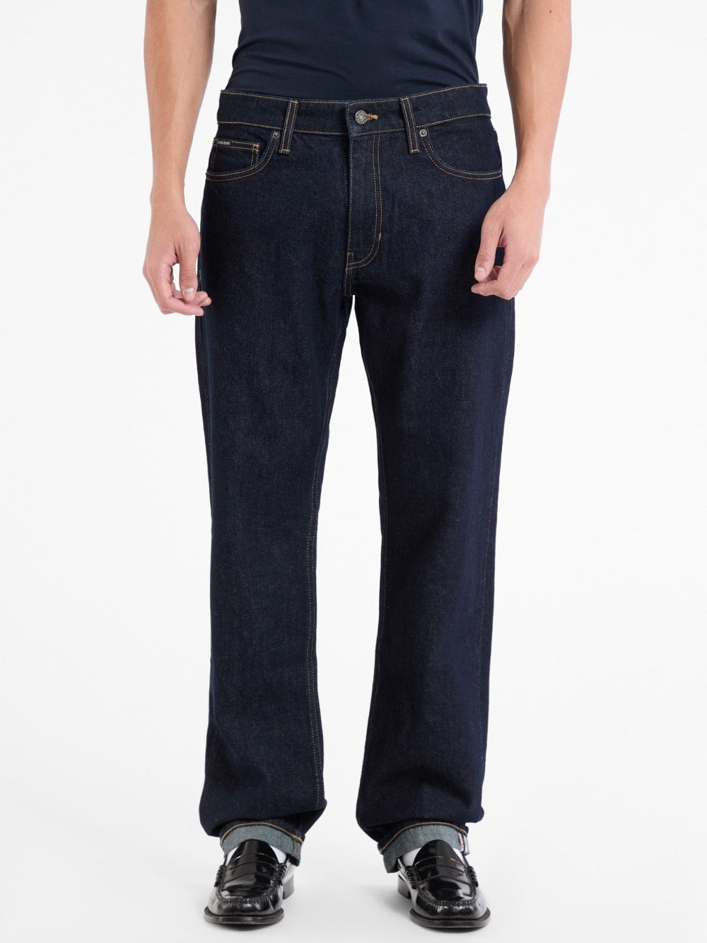 Selvedge Denim Straight Jeans - Guess