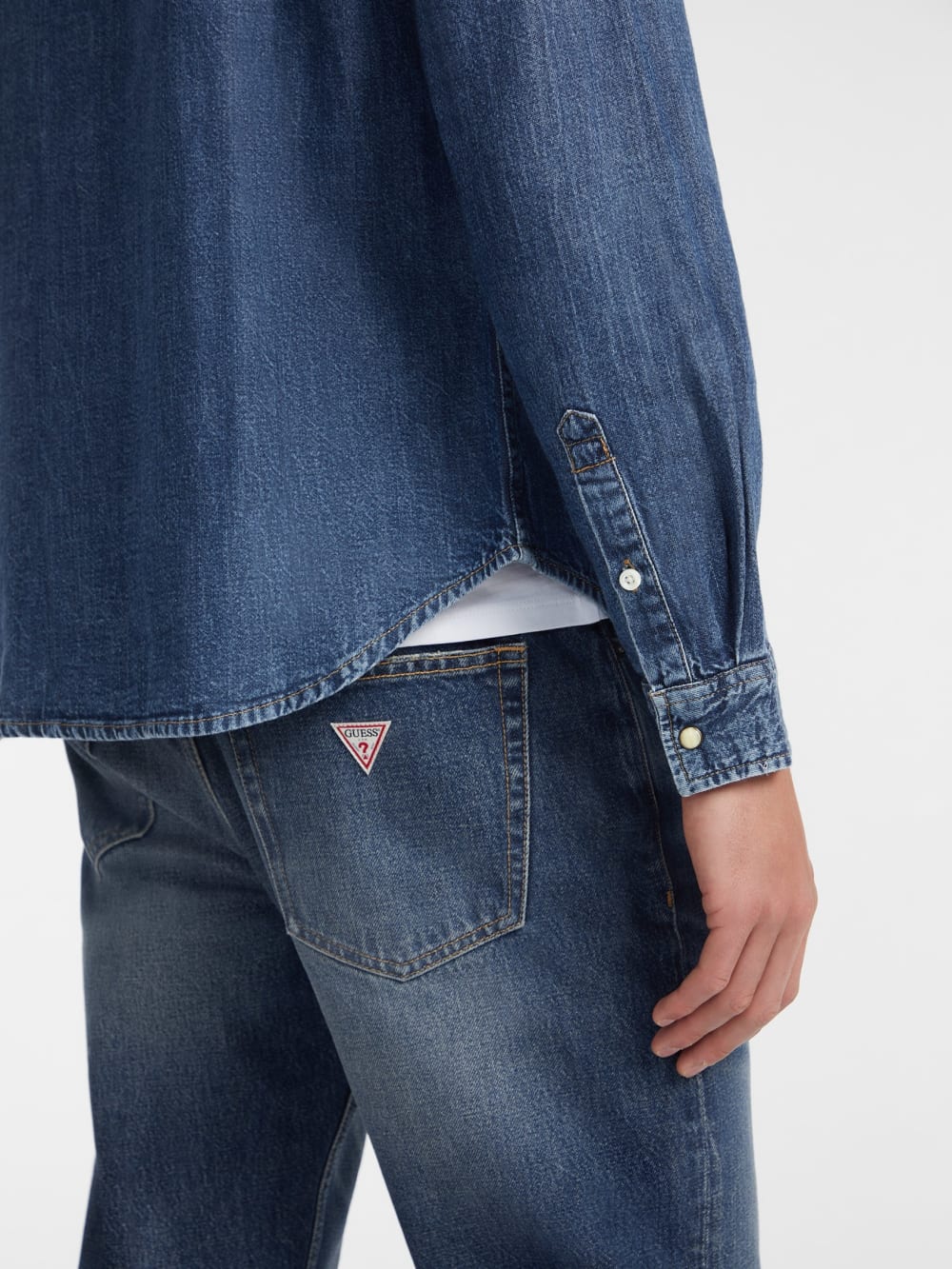 Slim Long-Sleeve Denim Shirt - Guess