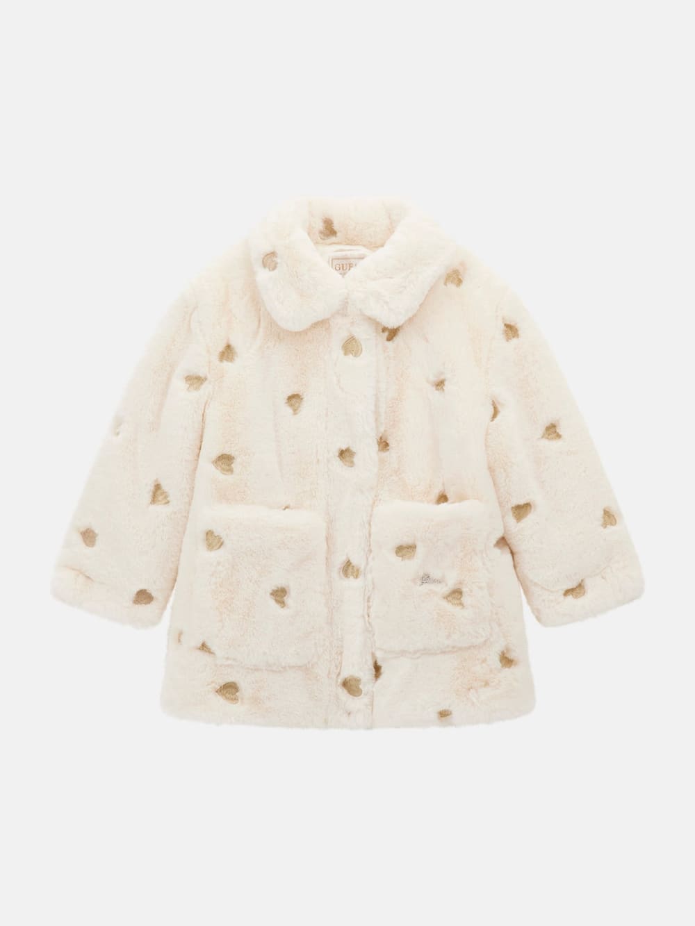 Embroidered Hearts Faux-Fur Jacket (3M-7) - Guess