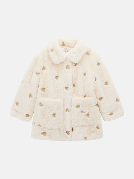 Embroidered Hearts Faux-Fur Jacket (3M-7) - Guess