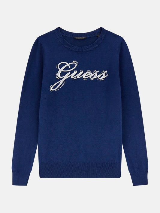 Rhinestones logo sweater - Guess