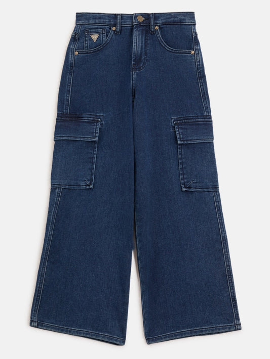 Angelique Wide-Leg Cargo Jeans (7-16) - Guess