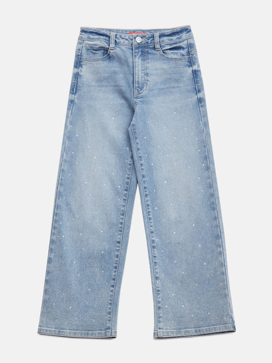 Pamela Rhinestone Wide-Leg Jeans (7-16) - Guess