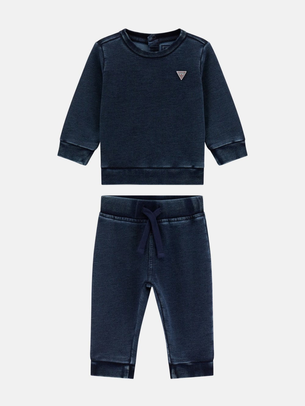 Washed Denim Sweatshirt and Pants (0-24M) - Guess