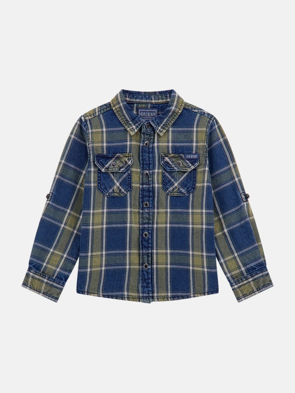 Plaid Twill Long-Sleeve Shirt (3M-7) - Guess
