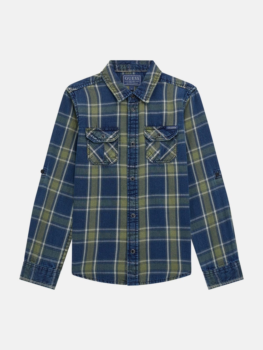 Plaid Twill Long-Sleeve Shirt (7-16) - Guess