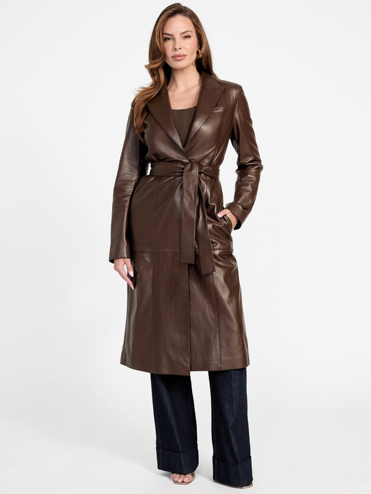 Lana Leather Trench Coat - Guess