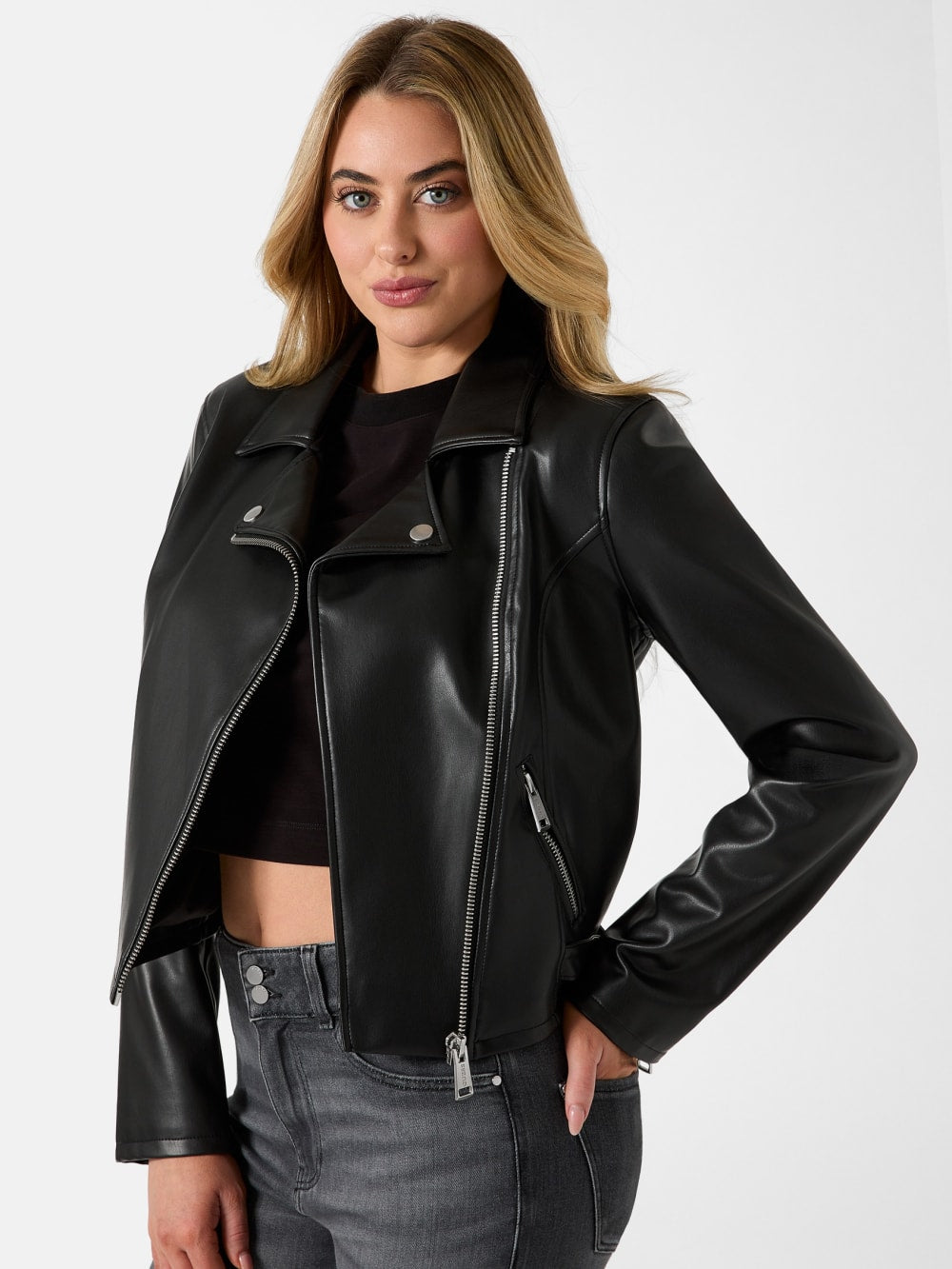 Miko Faux-Leather Moto Jacket - Guess