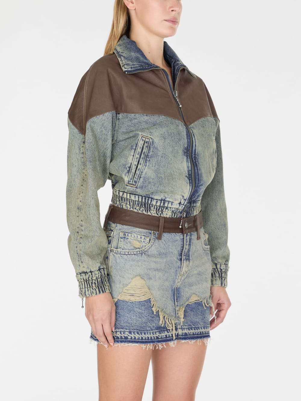 zip denim jacket - Guess