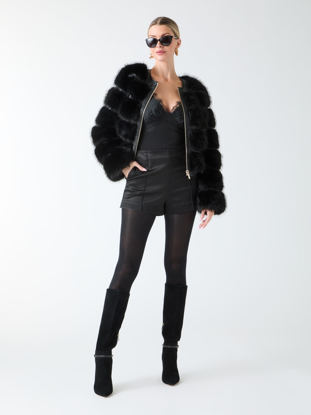 Arielle Cropped Faux-Fur Jacket - Guess