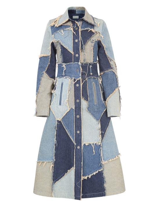 patchwork denim coat - Guess