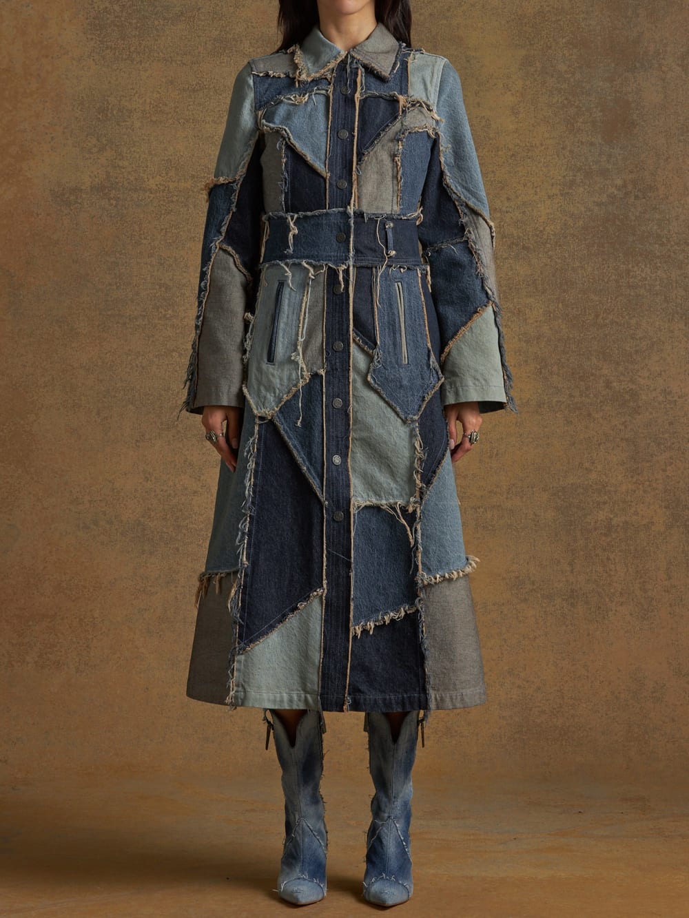 patchwork denim coat - Guess