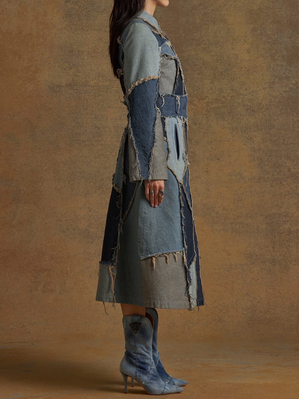 patchwork denim coat - Guess