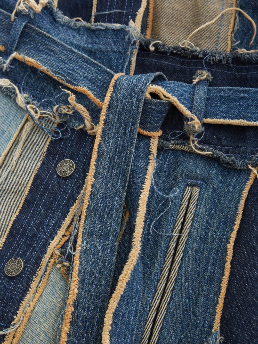 patchwork denim coat - Guess