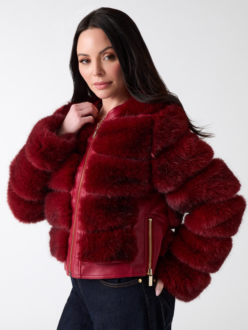 Arielle Cropped Faux-Fur Jacket - Guess