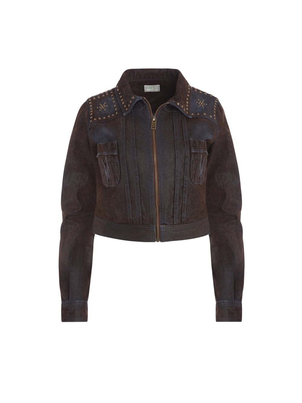 denim velvet zip-up jacket - Guess