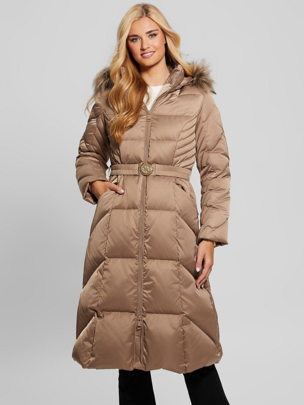 Olga Genuine Down Longline Jacket - Guess