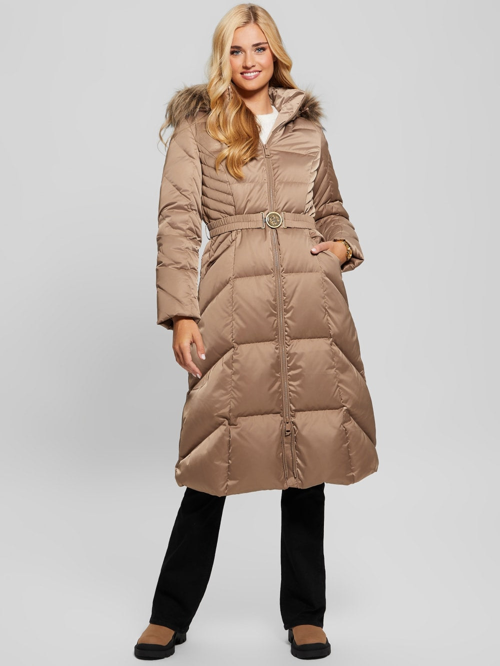 Olga Genuine Down Longline Jacket - Guess