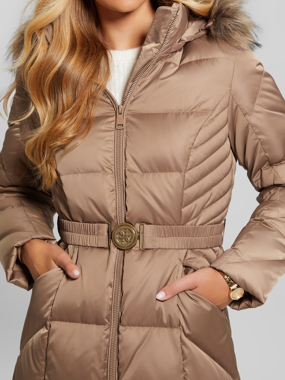 Olga Genuine Down Longline Jacket - Guess