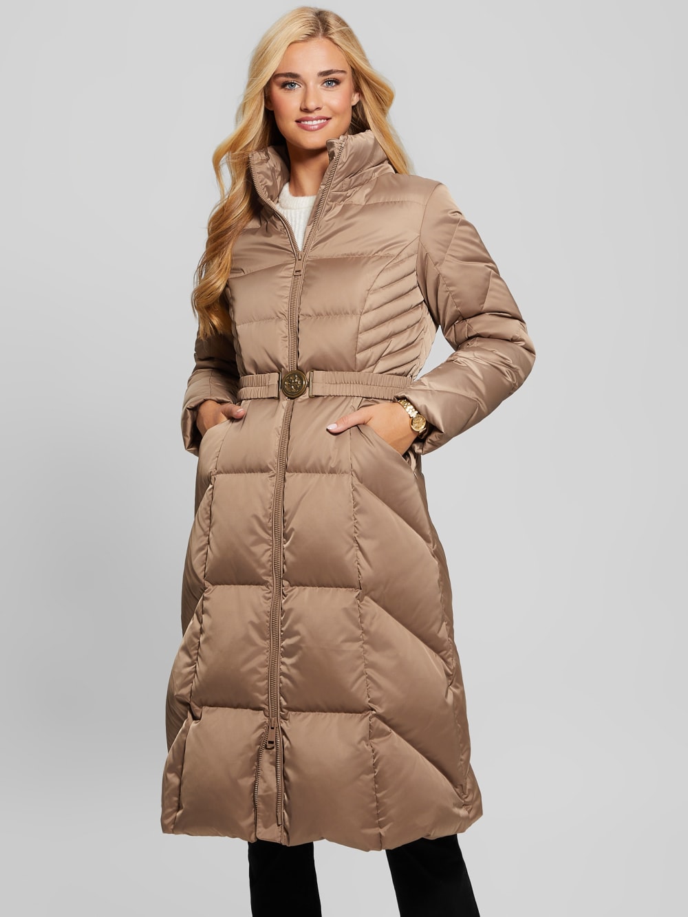 Olga Genuine Down Longline Jacket - Guess