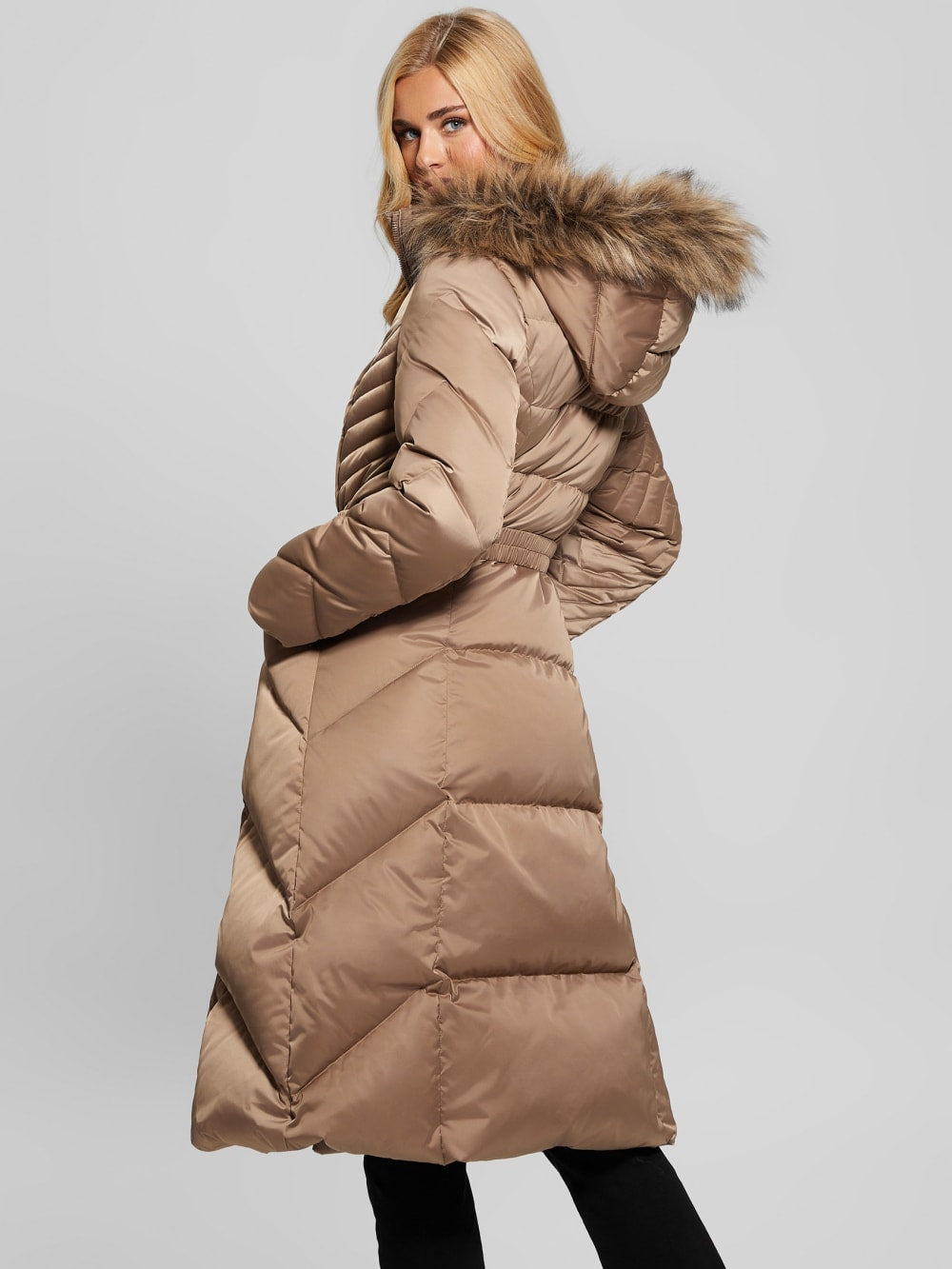 Olga Genuine Down Longline Jacket - Guess