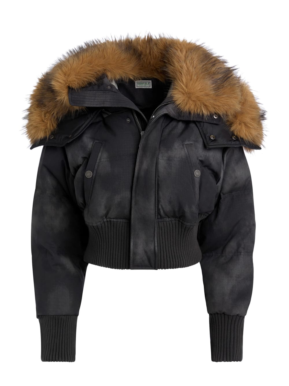 hooded faux-fur puffer jacket - Guess