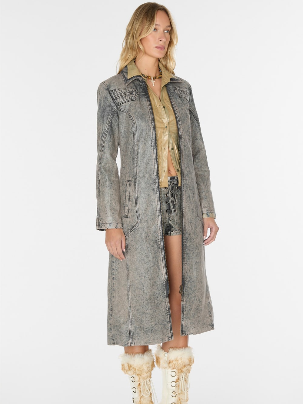 long denim coat - Guess