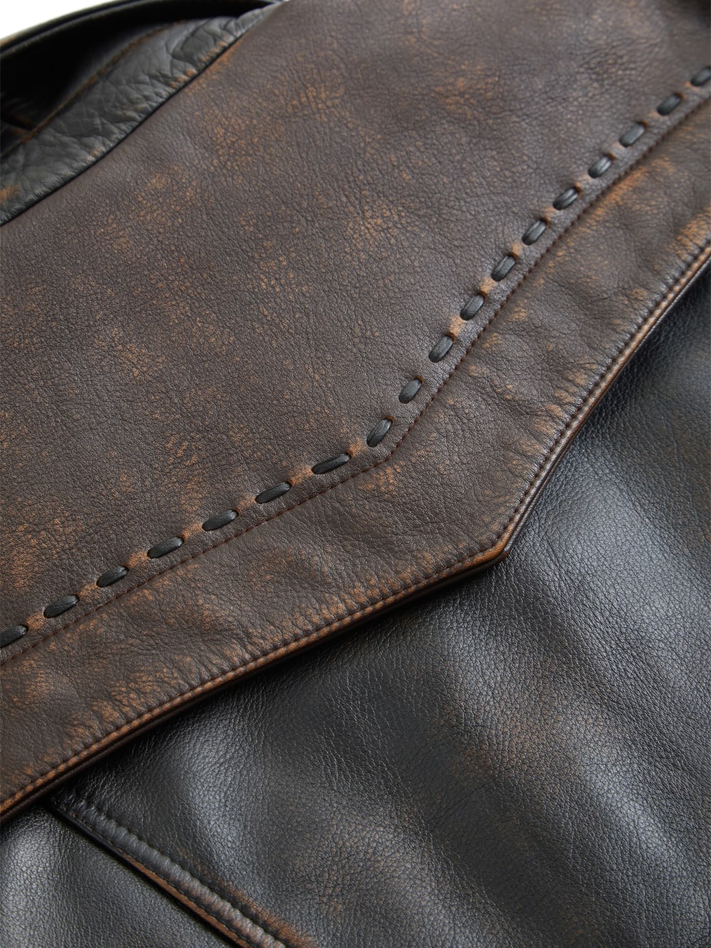 colorblock leather jacket - Guess